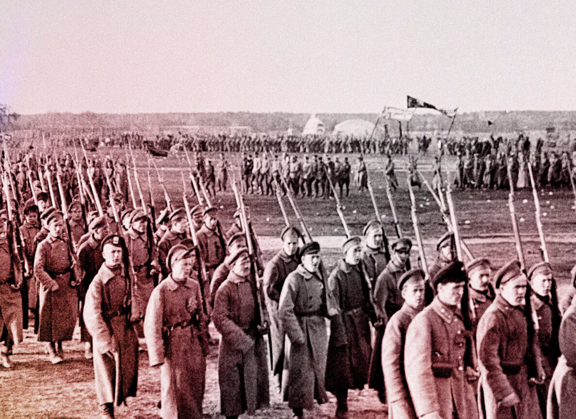 Красная армия на марше, фотография