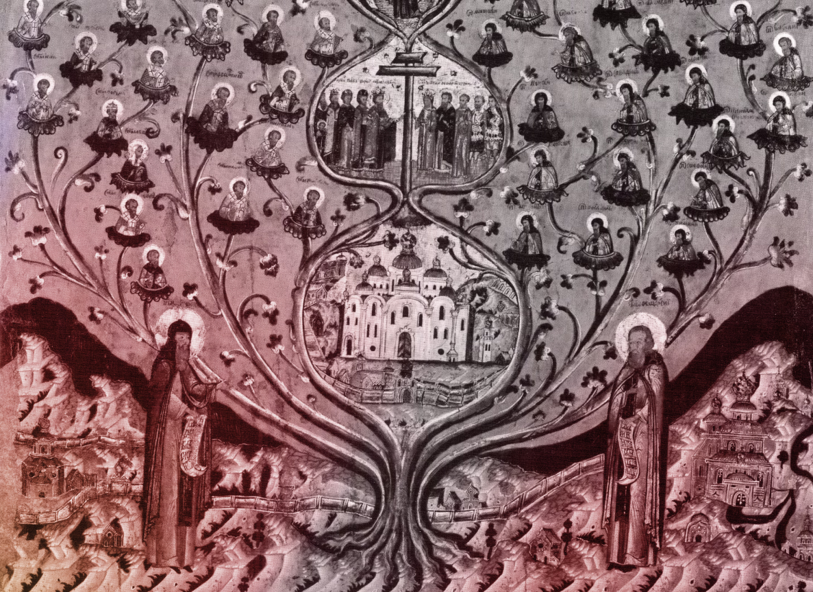 Древо Киево-Печерских святых. Икона. Углич. 1660-е гг. Из церкви Киево - Печерской иконы Божией Матери г. Углича.