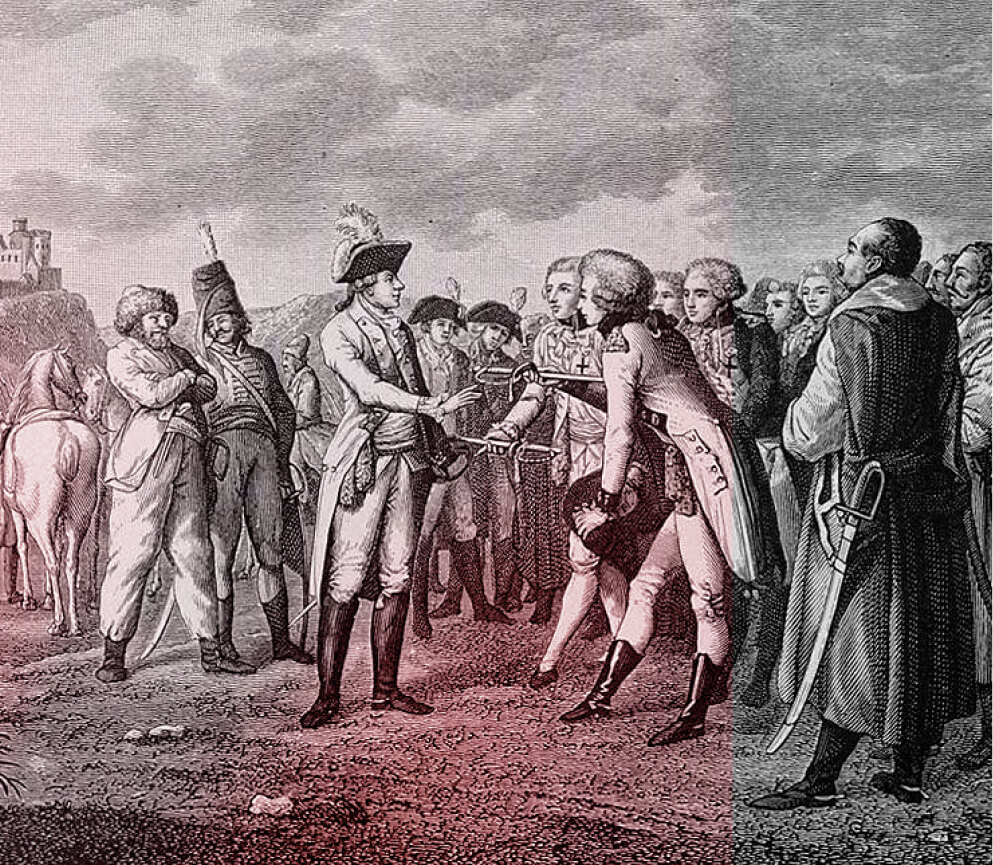 Сдача Краковского замка 15 апреля 1772 г. Гравюра Кюфнера по рисунку Шуберта. 1795