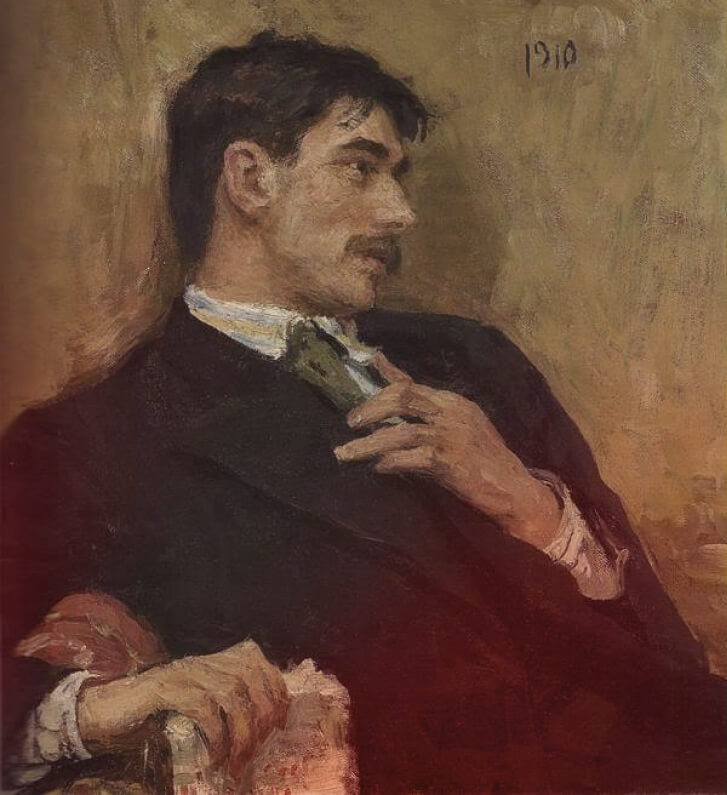 Портрет Чуковского кисти И. Е. Репина, 1910 год, холст, масло